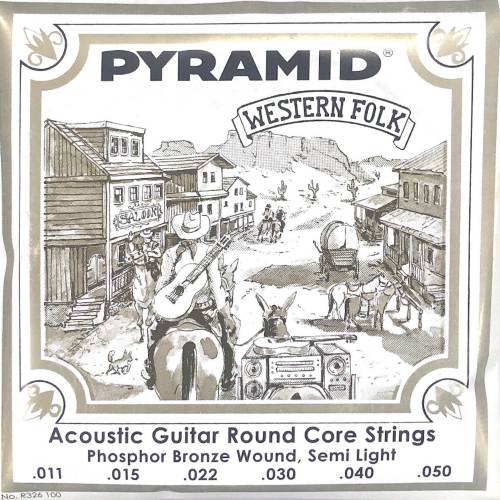 Pyramid R326100 набор струн для акустической гитары Western Folk round core .011-.050, бронза