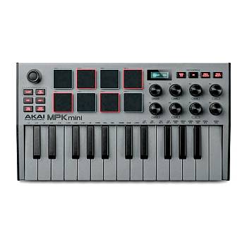 AKAI PRO MPK MINI MK3 GREY USB/MIDI клавиатура контроллер
