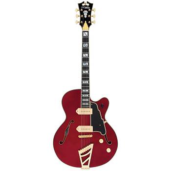 D'Angelico Excel 59 Trans Cherry  полуакустическая гитара с кейсом, P-90, T-o-m, цвет вишневый
