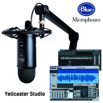 Blue Yeticaster Studio USB-микрофон в комплекте (держатель, стойка, программное обеспечение)