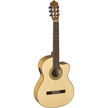 LA MANCHA Perla Ambar S-CE Гитара классическая со звукоснимателем, цвет натуральный глянцевый