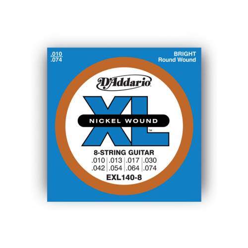 Набор струн для 8-струнной электрогитары D`ADDARIO EXL140-8