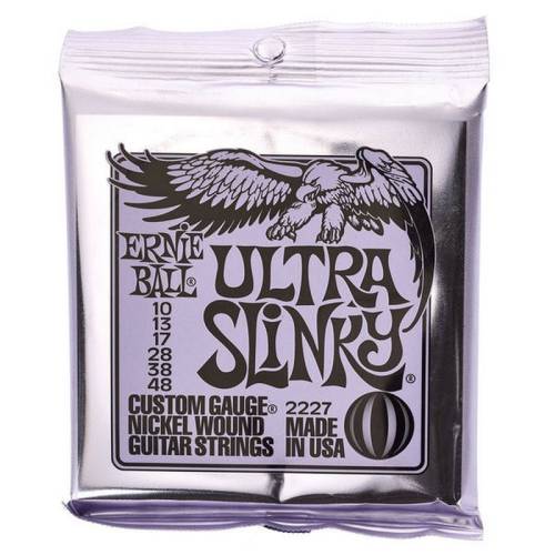 Ernie Ball 2227 Nickel Wound Ultra Slinky набор струн для 6-струнной электрогитары, размер 10-48