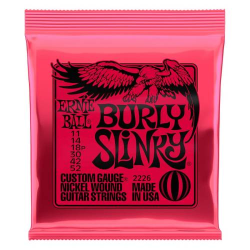 Ernie Ball 2226 Nickel Wound Burly Slinky набор струн для 6-струнной электрогитары, размер 11-52