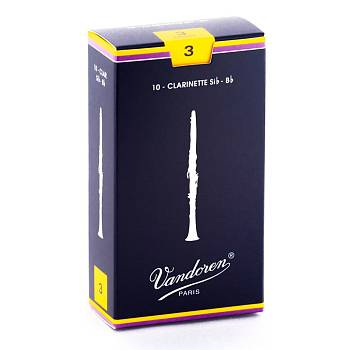 Vandoren CR103 Трости для кларнета Bb Традиционные №3 (10шт)