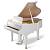 Kawai GL-30 WH/P Рояль кабинетный с банкеткой, длина 166см, белый полированный
