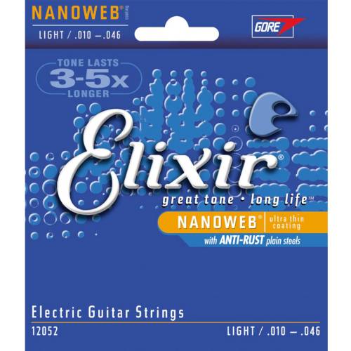 Набор струн для 6-струнной электрогитары Elixir 12052 NanoWeb