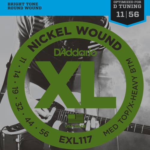 Набор струн для 6-струнной электрогитары D`ADDARIO EXL117