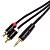 KUPFERN KFYC18 3M Шнур аудио 2хRCA(male) ⇔ mini-JACK 1/8" (stereo), длина 3 метра