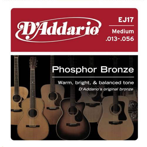 Набор струн для 6-струнной акустической гитары D`ADDARIO EJ17