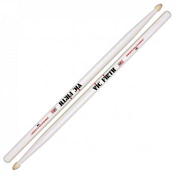 VIC FIRTH 5BW Палочки барабанные, орех, деревянный наконечник, белого цвета