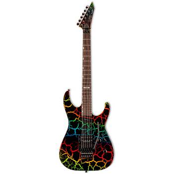 ESP LTD MIRAGE DELUXE '87 RBCRK Электрогитара 6-струнная, черная, с рисунком Rainbow Crackle