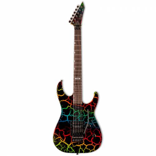 ESP LTD MIRAGE DELUXE '87 RBCRK Электрогитара 6-струнная, черная, с рисунком Rainbow Crackle