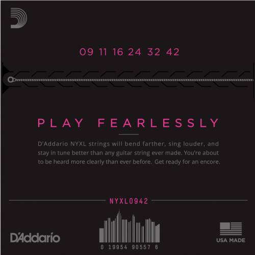 Набор струн для 6-струнной электрогитары D`ADDARIO NYXL0942