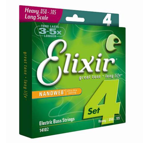Набор струн для 4-струнной бас-гитары Elixir 14102 NanoWeb