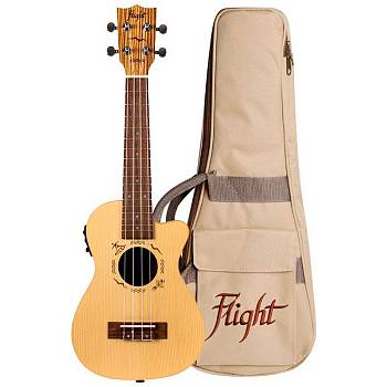 Flight DUC328 CEQ SP/ZEB Укулеле Concert со звукоснимателем, чехол в комплекте