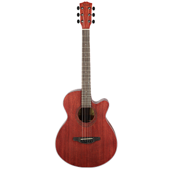 Shinobi H-1/RD Гитара акустическая 40" с вырезом, цвет красный прозрачный