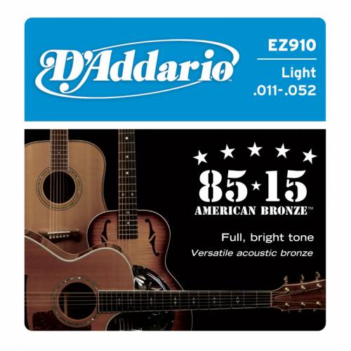 Набор струн для 6-струнной акустической гитары D`ADDARIO EZ910