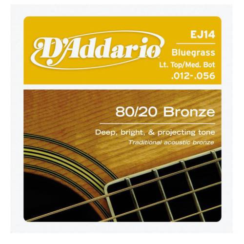 Набор струн для 6-струнной акустической гитары D`ADDARIO EJ14