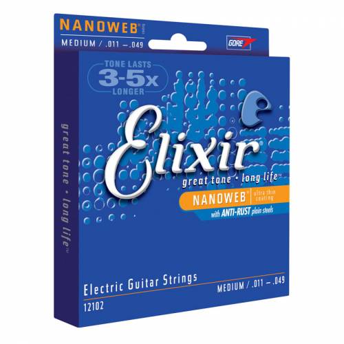 Набор струн для 6-струнной электрогитары Elixir 12102 NanoWeb