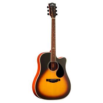 KEPMA D1CE Sunburst Гитара электроакустическая Dreadnought, цвет санберст  глянцевый