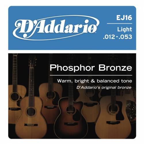 Набор струн для 6-струнной акустической гитары D`ADDARIO EJ16