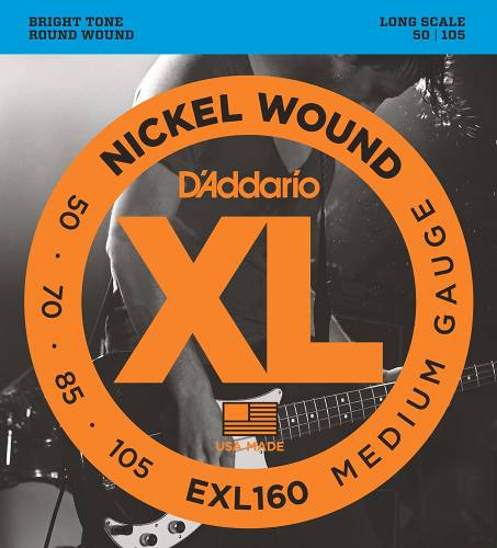 Набор струн для 4-струнной бас-гитары D`ADDARIO EXL160