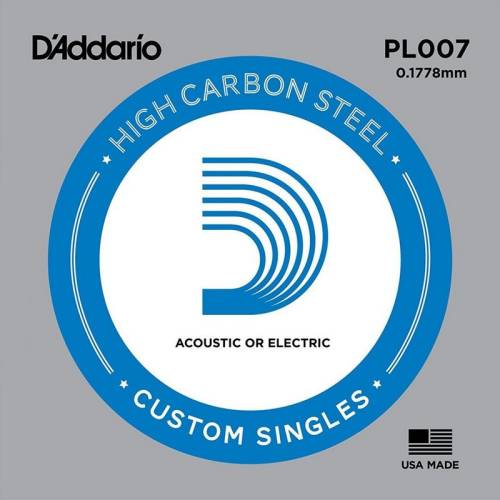 D'Addario PL007 Plain Steel отдельная струна без обмотки, сталь 007