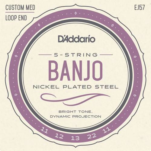 D'Addario EJ57 Набор струн для банжо, никель, размер 11-12-13-22w-11