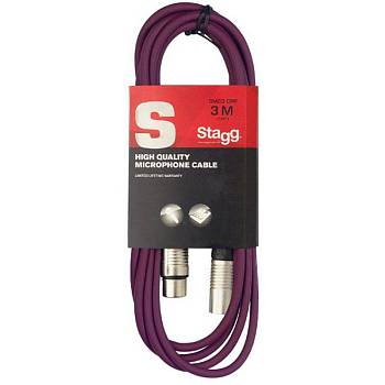 STAGG SMC3 CPP Шнур микрофонный XLR (female) <=> XLR (male), фиолетовый