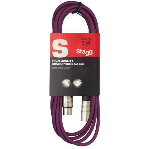 STAGG SMC3 CPP Шнур микрофонный XLR (female) <=> XLR (male), фиолетовый