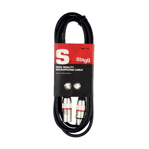 STAGG SMC1 RD Шнур микрофонный XLR (мама) <=> XLR (папа), 1 метр, красные маркерные кольца